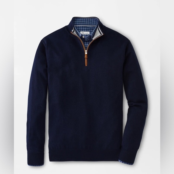 Peter Millar navy blue half-zip sweater - Picture 2 of 8